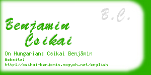 benjamin csikai business card